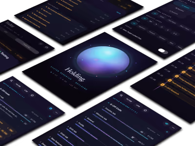 Collage of app interface designs by Dreamers Digital
